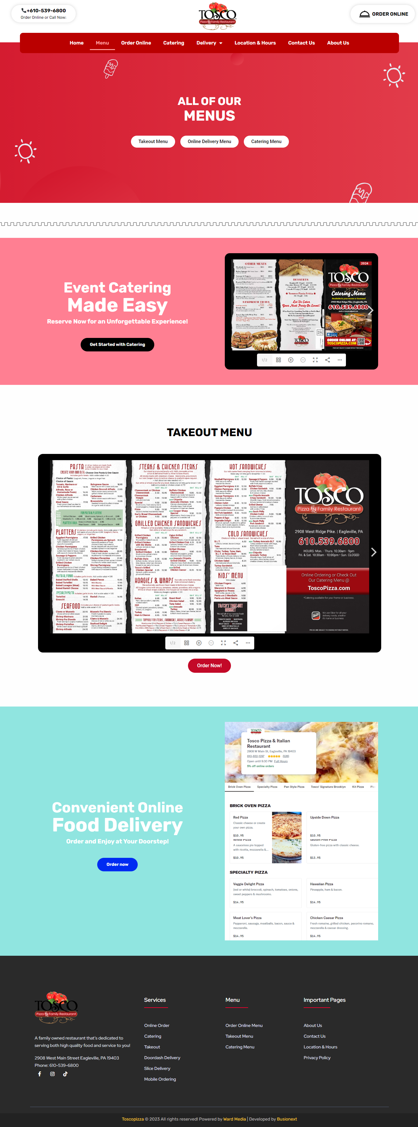 Tosco Pizza & Italian Restaurant - ward media - toscos pizza