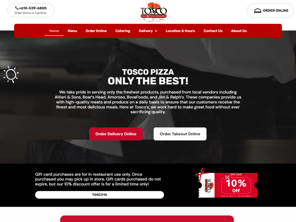 Tosco Pizza & Italian Restaurant - ward media service